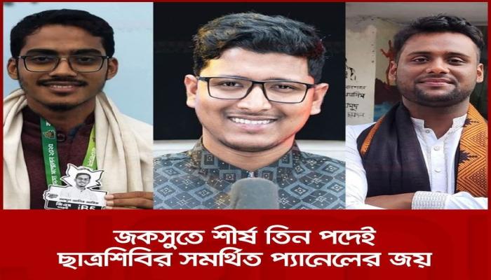 জকসু নির্বাচনে ‘অদম্য জবিয়ান ঐক্য’-এর একচেটিয়া দখল, নেতৃত্বে ছাত্রশিবির